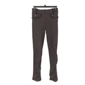 HIGH Use by Claire Campbell Mid Rise Ruched Leg Stretch Trouser Pants Brown Blac